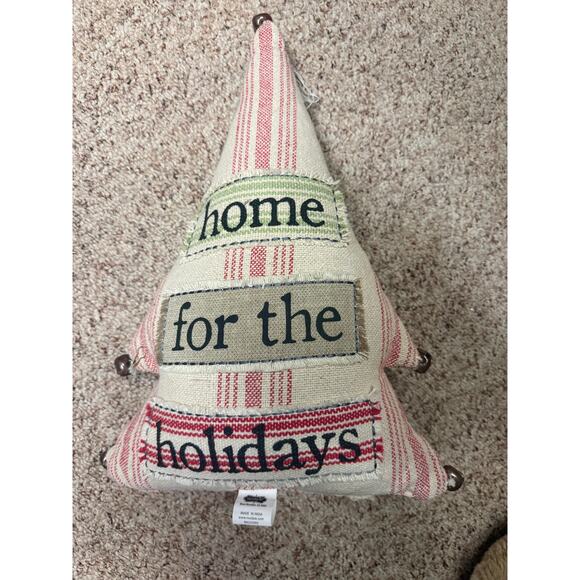 Mud Pie Christmas Shaped Pillow, Tree , approx 15 inches - Picture 2 of 4